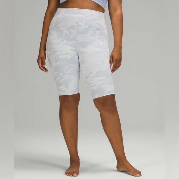 NWT Sz 12 - 10" WUNDER UNDER HR SHORT JACQUARD Alpine White Camo PTMN Lululemon - Picture 3 of 10